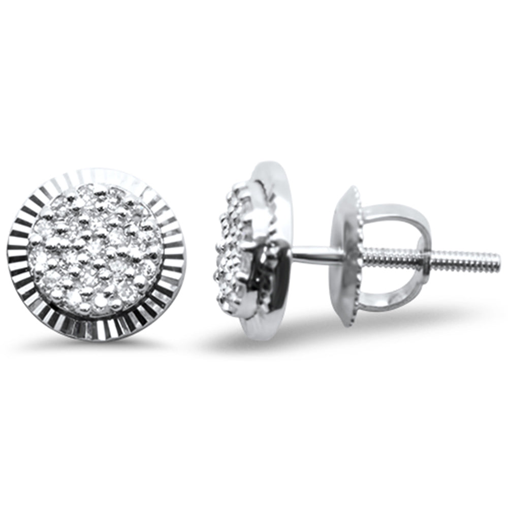 DIAMOND CLOSEOUT! .14ct G SI 10K White Gold Diamond Round Shaped Fashion Earrings