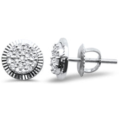 DIAMOND CLOSEOUT! .14ct G SI 10K White Gold Diamond Round Shaped Fashion Earrings