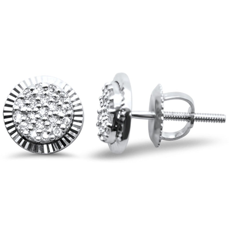 DIAMOND CLOSEOUT! .14ct G SI 10K White Gold Diamond Round Shaped Fashion Earrings