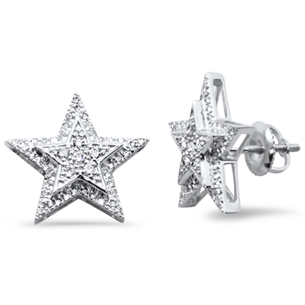 DIAMOND CLOSEOUT!  .38ct G SI 10K White Gold Diamond Star Earrings