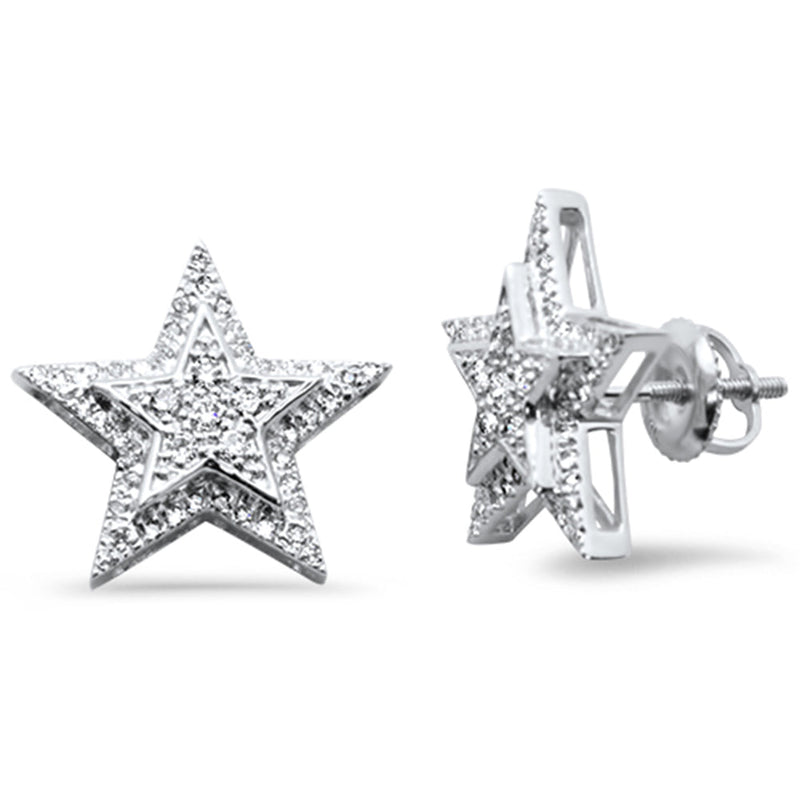 DIAMOND CLOSEOUT!  .38ct G SI 10K White Gold Diamond Star Earrings