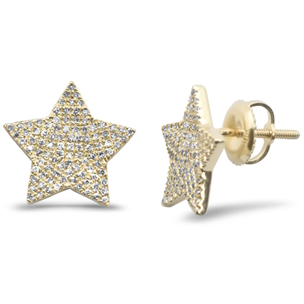 DIAMOND CLOSEOUT! .29ct G SI 10K Yellow Gold Diamond Star Shaped Earrings