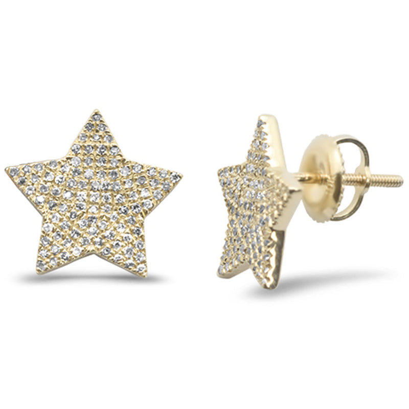 DIAMOND CLOSEOUT! .29ct G SI 10K Yellow Gold Diamond Star Shaped Earrings