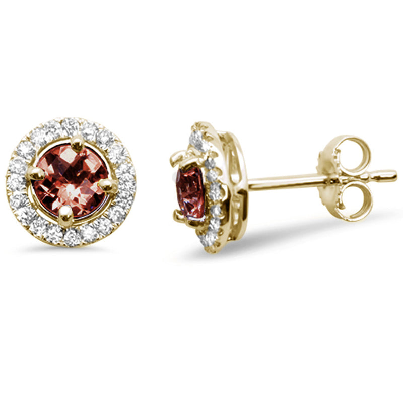 DIAMOND CLOSEOUT! 1.63ct G SI 10KT Yellow Gold Garnet Gemstone & Diamond Earrings