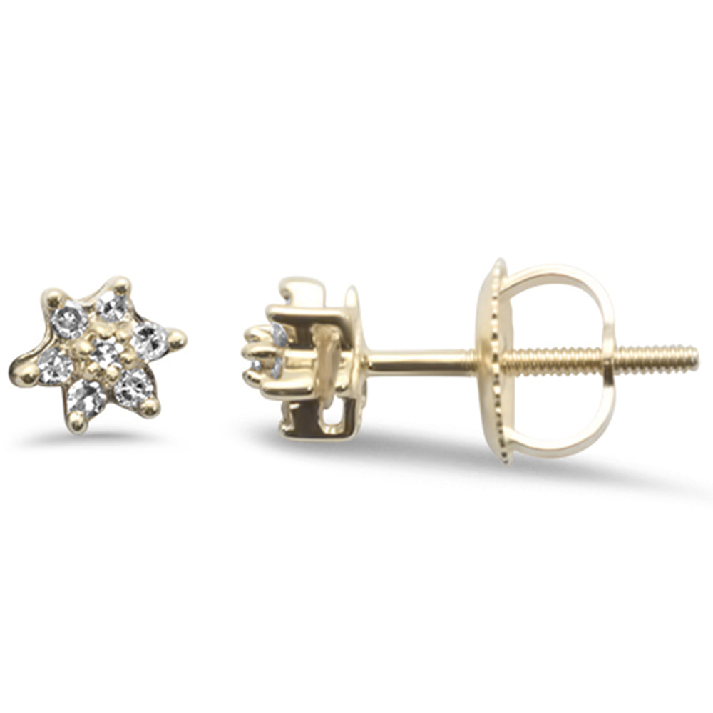 DIAMOND CLOSEOUT! .13ct G SI 10KT Yellow Gold Diamond Round Flower Stud Earrings
