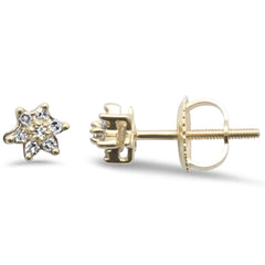 DIAMOND CLOSEOUT! .13ct G SI 10KT Yellow Gold Diamond Round Flower Stud Earrings