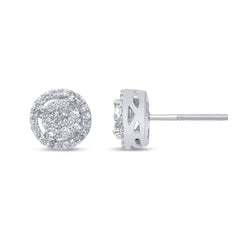 .25ct G SI 10KT White Gold Diamond Round Fashion Earrings