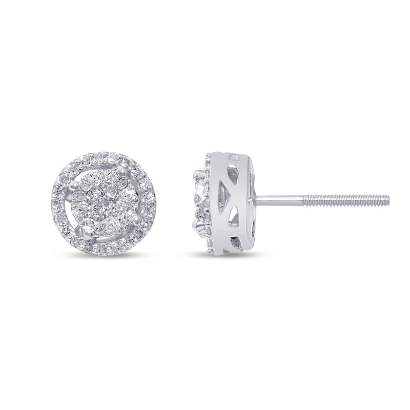 .25ct G SI 10KT White Gold Diamond Round Fashion Earrings