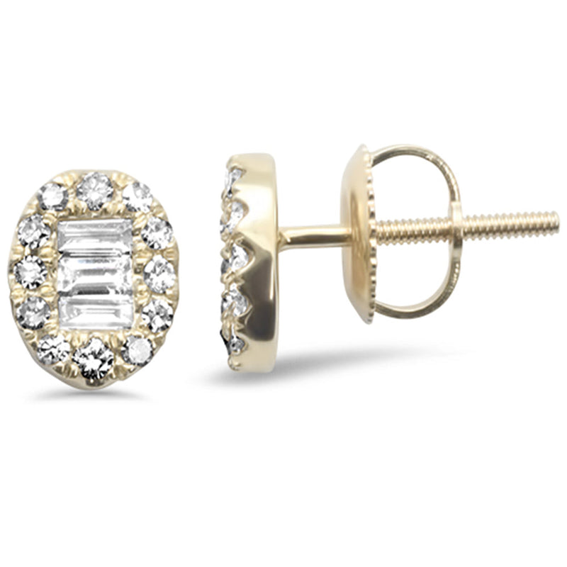 DIAMOND CLOSEOUT! .42ct G SI 10KT Yellow Gold Diamond Oval Shape Fashion Stud Earrings