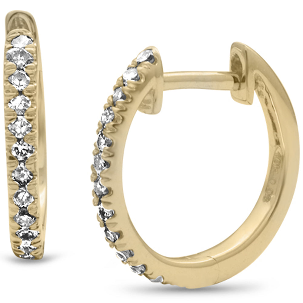 DIAMOND CLOSEOUT! .08ct G SI 10KT Yellow Gold Diamond Hoop Earrings