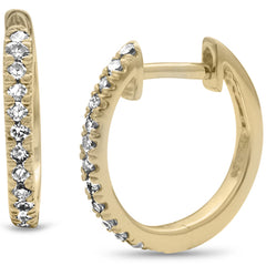 DIAMOND CLOSEOUT! .08ct G SI 10KT Yellow Gold Diamond Hoop Earrings