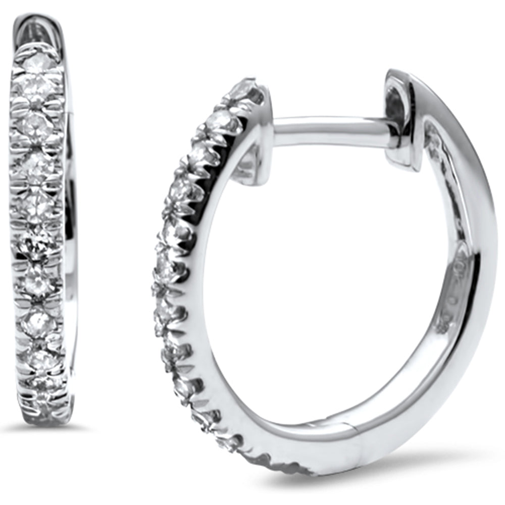 DIAMOND CLOSEOUT! .09ct G SI 10KT White Gold Diamond Hoop Earrings
