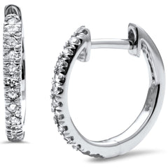 DIAMOND CLOSEOUT! .09ct G SI 10KT White Gold Diamond Hoop Earrings
