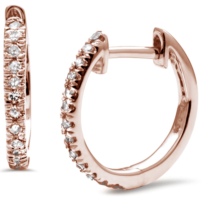 DIAMOND CLOSEOUT! .09ct G SI 10K Rose Gold Diamond Hoop Earrings