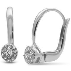 DIAMOND CLOSEOUT! .11ct G SI 10KT White Gold Diamond Lever Back Earrings