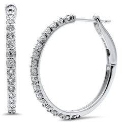 DIAMOND CLOSEOUT! .12ct G SI 10KT White Gold Diamond Hoop Earrings