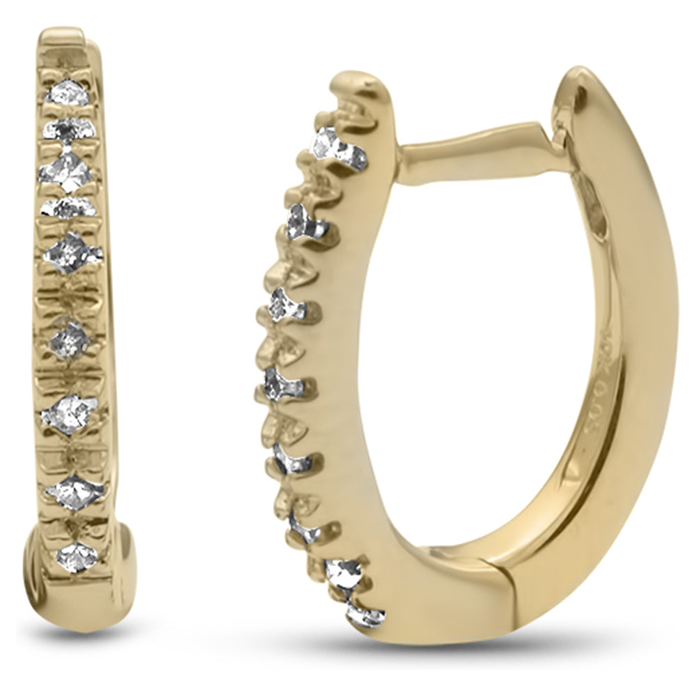 DIAMOND CLOSEOUT! .10ct G SI 10KT Yellow Gold Diamond Hoop Earrings