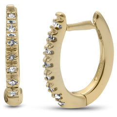 DIAMOND CLOSEOUT! .10ct G SI 10KT Yellow Gold Diamond Hoop Earrings