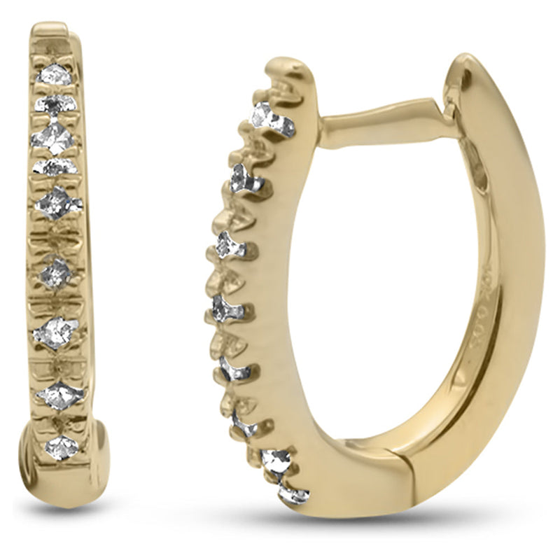 DIAMOND CLOSEOUT! .10ct G SI 10KT Yellow Gold Diamond Hoop Earrings