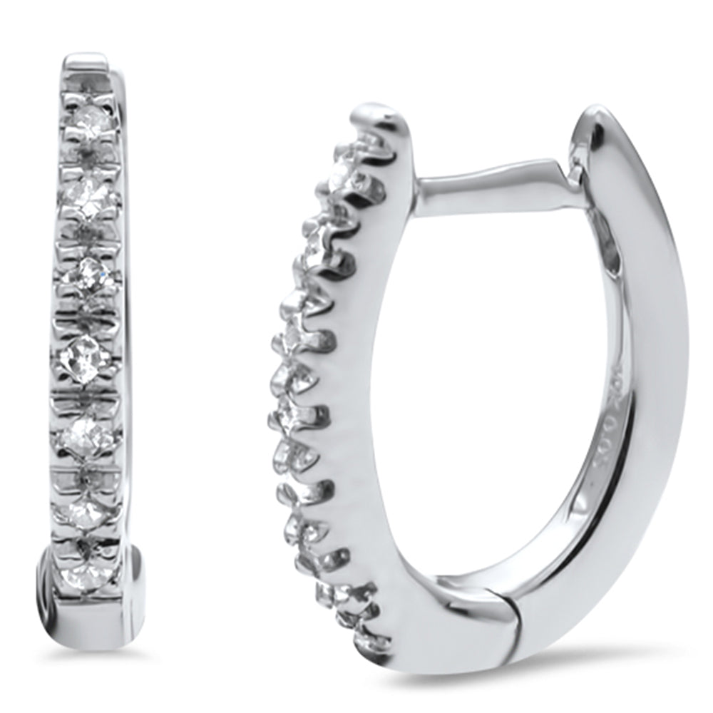 DIAMOND CLOSEOUT! .09ct G SI 10KT White Gold Diamond Hoop Earrings