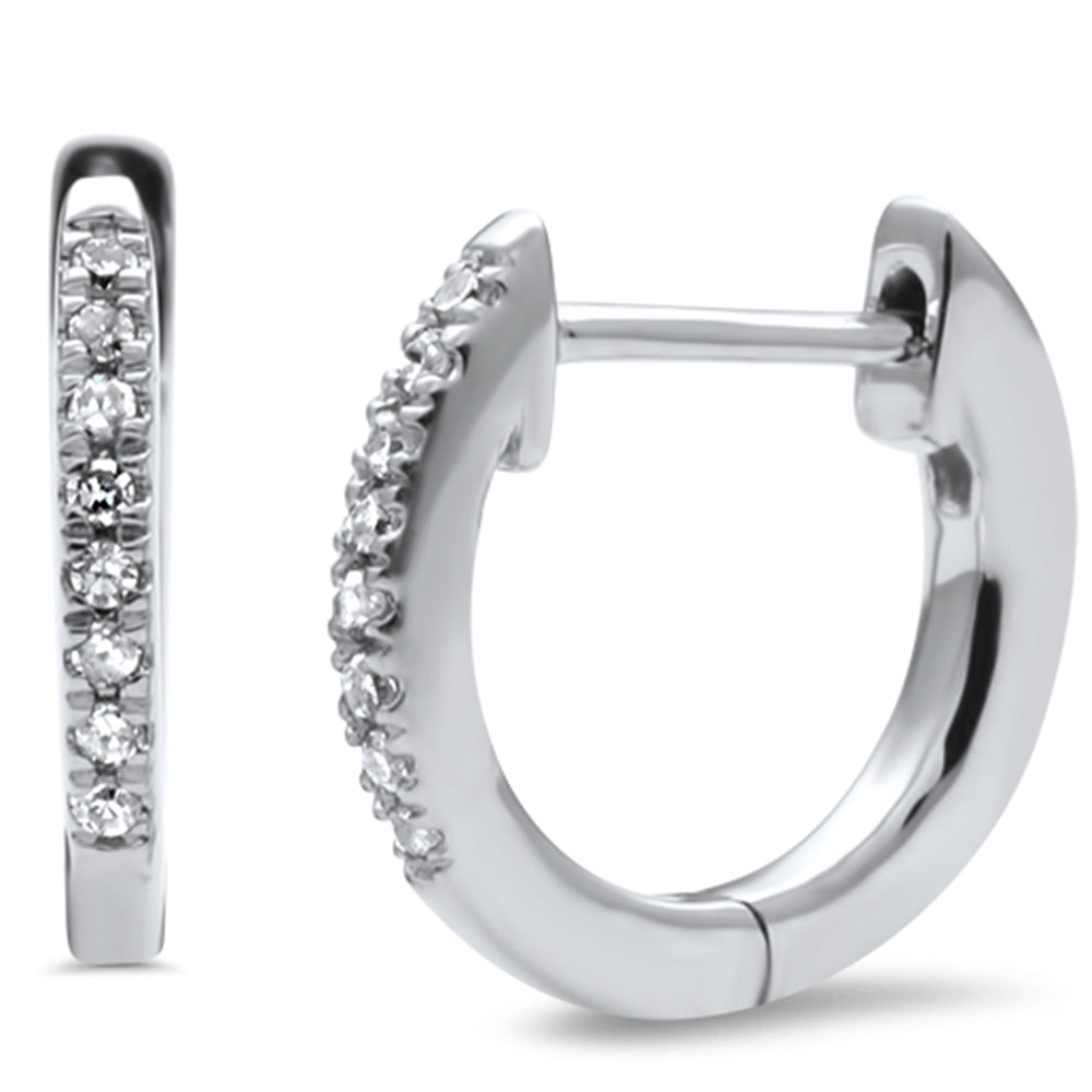 DIAMOND CLOSEOUT! .07ct G SI 10KT White Gold Diamond Hoop Earrings