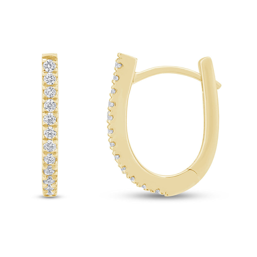 DIAMOND CLOSEOUT! .13ct G SI 10KT Yellow Gold Diamond Hoop Earrings