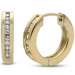 SPECIAL!.14ct G SI 14KT Yellow Gold Diamond Hoop Earrings