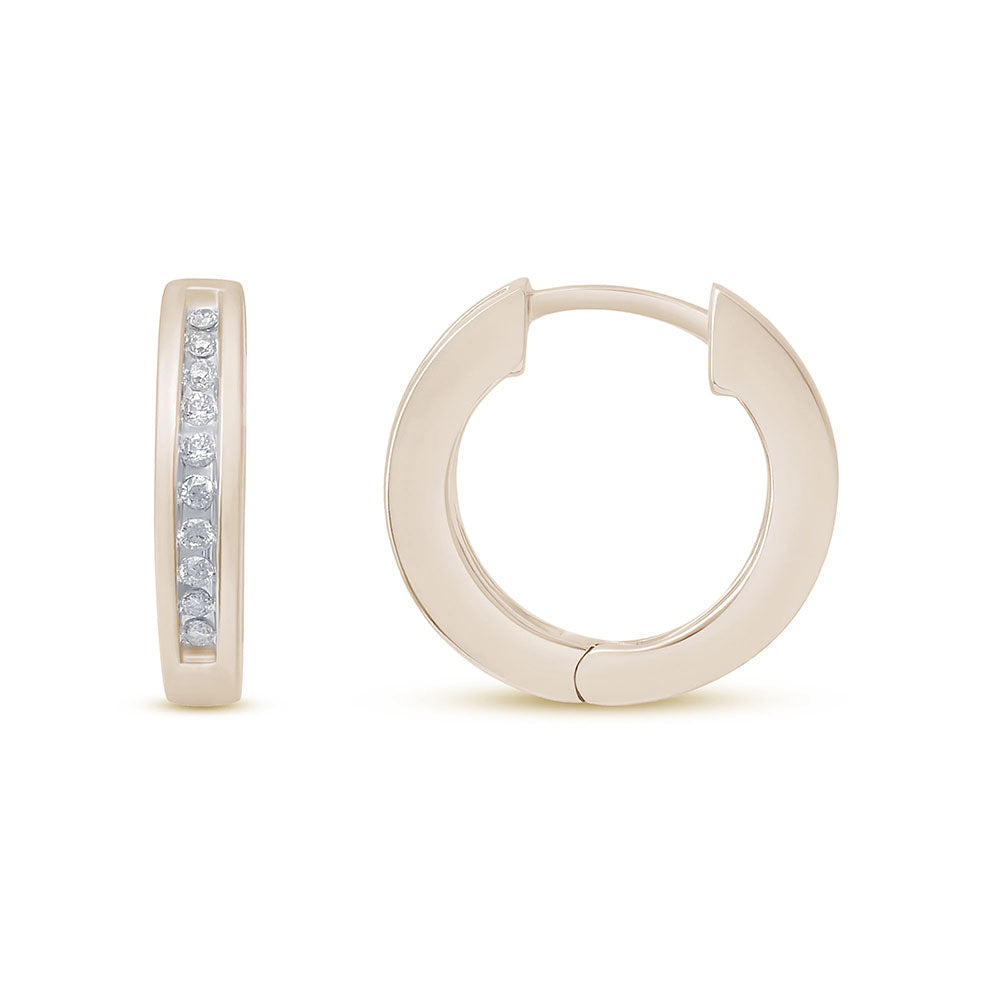 DIAMOND CLOSEOUT!  .14ct G SI 10KT Yellow Gold Diamond Hoop Earrings