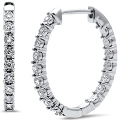 DIAMOND CLOSEOUT! .13ct G SI 10KT White Gold Diamond Hoop Earrings