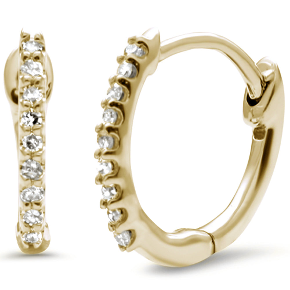 DIAMOND CLOSEOUT! .11ct G SI 10KT Yellow Gold Diamond Hoop Earrings
