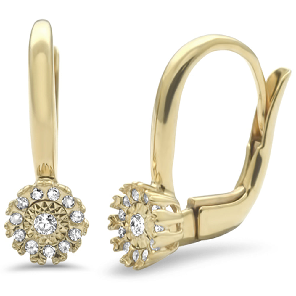 DIAMOND CLOSEOUT! .10ct G SI 10KT Yellow Gold Diamond Lever Back Earrings