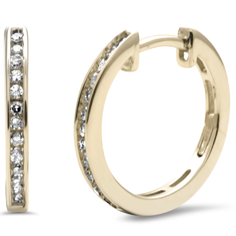 DIAMOND CLOSEOUT! .15ct G SI 10K Yellow Gold Diamond Hoop Earrings