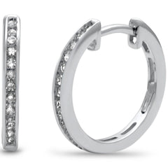 DIAMOND CLOSEOUT! .15ct G SI 10K White Gold Diamond Hoop Earrings