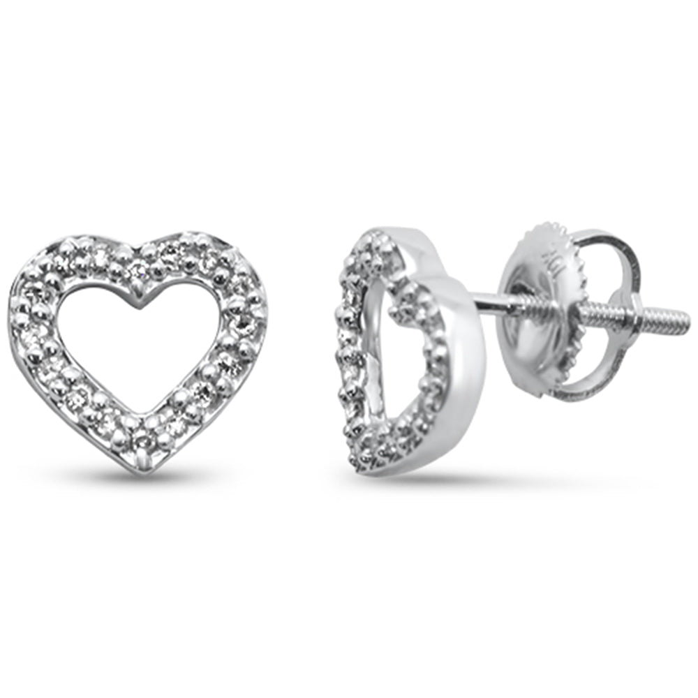 DIAMOND CLOSEOUT! .15ct G SI 10K White Gold Diamond Heart Earrings