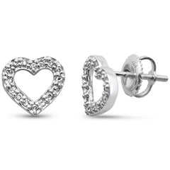 DIAMOND CLOSEOUT! .15ct G SI 10K White Gold Diamond Heart Earrings