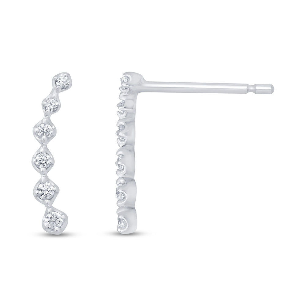 DIAMOND CLOSEOUT! .10ct G SI 10K White Gold Diamond Fashion Earrings