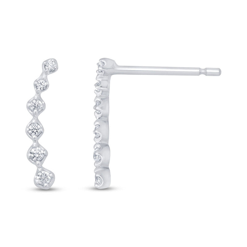 DIAMOND CLOSEOUT! .10ct G SI 10K White Gold Diamond Fashion Earrings