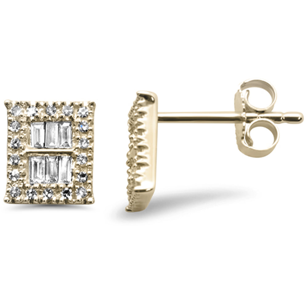 DIAMOND CLOSEOUT!  .25ct G SI 14K Yellow Gold Diamond Round & Baguette Earrings