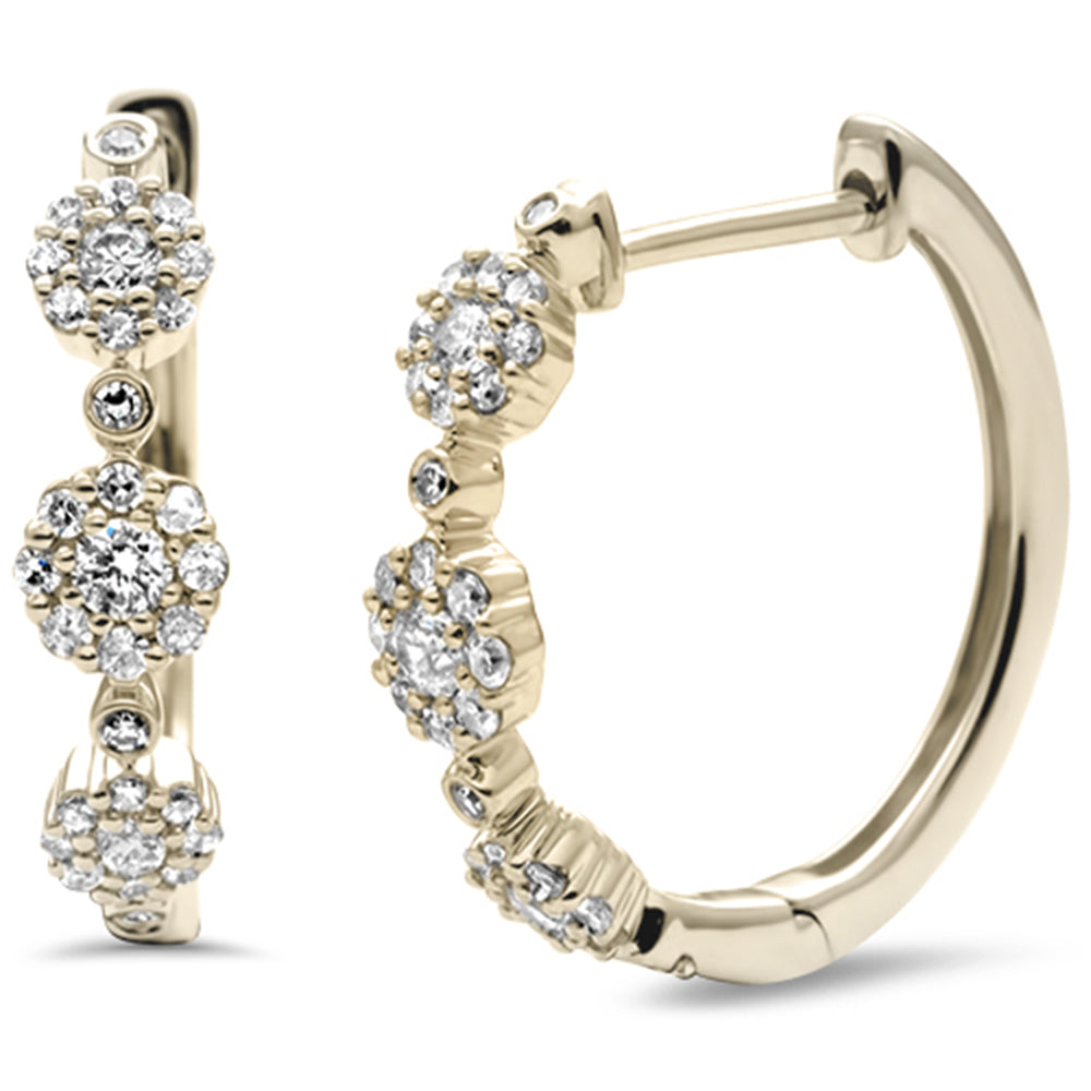 DIAMOND CLOSEOUT! .49ct G SI 14K Yellow Gold Diamond Fashion Hoop Earrings