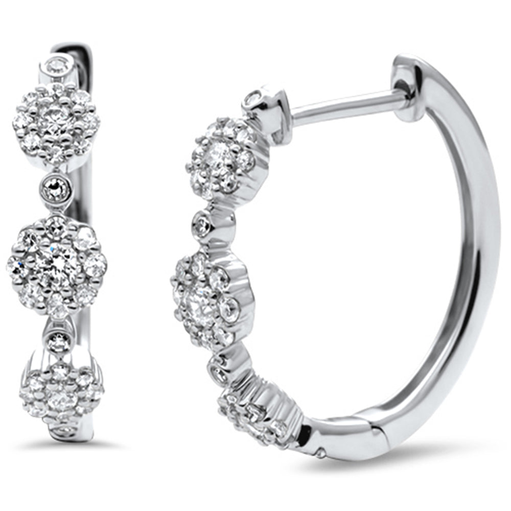 DIAMOND CLOSEOUT! .48ct G SI 14K White Gold Diamond Fashion Hoop Earrings
