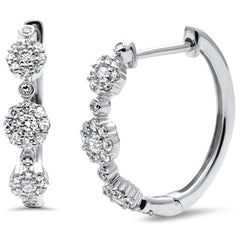 DIAMOND CLOSEOUT! .48ct G SI 14K White Gold Diamond Fashion Hoop Earrings