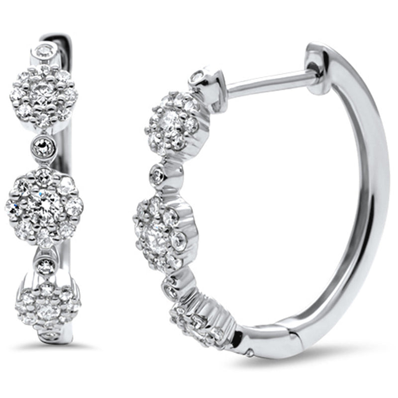 DIAMOND CLOSEOUT! .48ct G SI 14K White Gold Diamond Fashion Hoop Earrings