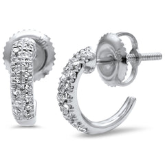 DIAMOND CLOSEOUT! .13ct G SI 10K White Gold Diamond Half Hoop Earrings