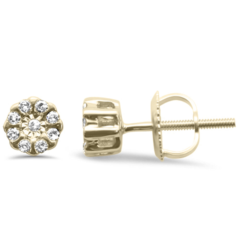 DIAMOND CLOSEOUT! .13ct G SI 10K Yellow Gold Diamond Round Shaped Stud Earrings