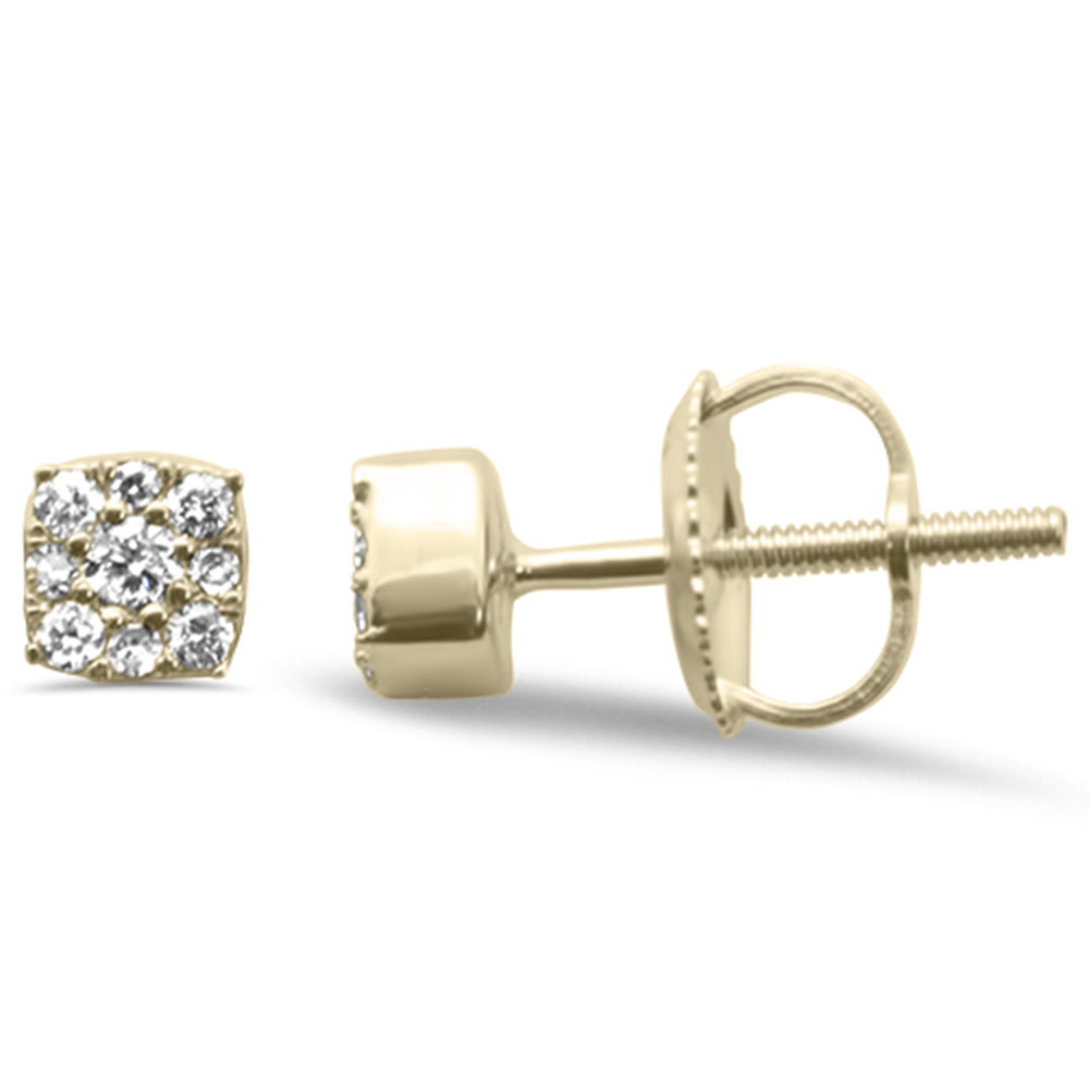 DIAMOND CLOSEOUT! .15ct G SI 10K Yellow Gold Diamond Princess Shaped Stud Earrings