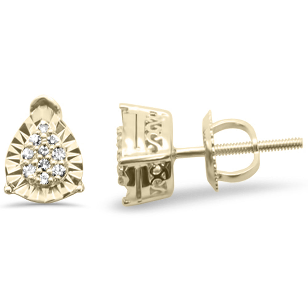 DIAMOND CLOSEOUT! .10ct G SI 10K Yellow Gold Diamond Pear Shaped Earrings