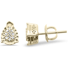 DIAMOND CLOSEOUT! .10ct G SI 10K Yellow Gold Diamond Pear Shaped Earrings