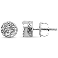 DIAMOND CLOSEOUT! .42ct G SI 14K White Gold Diamond Round and Princess Cut Earrings