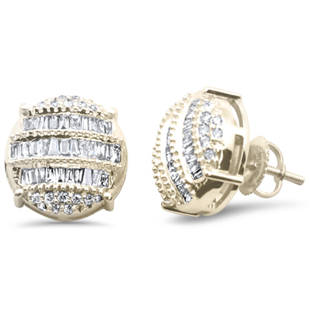 DIAMOND CLOSEOUT!  .75ct G SI 14K Yellow Gold Round & Baguette Diamond Earrings