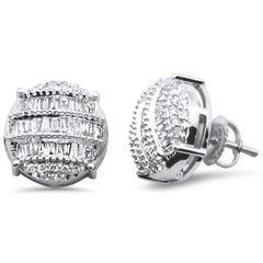 DIAMOND CLOSEOUT!  .78ct G SI 14K White Gold Round & Baguette Diamond Earrings